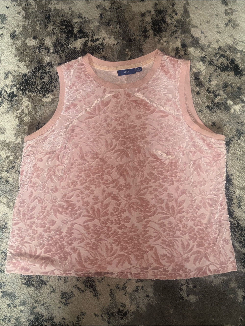 Apt. 9 Light Pink Floral Jacquard Sleeveless Top